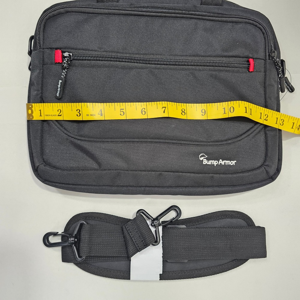 Bump Armor Laptop Bag Black Messenger Case Padded Shoulder Strap